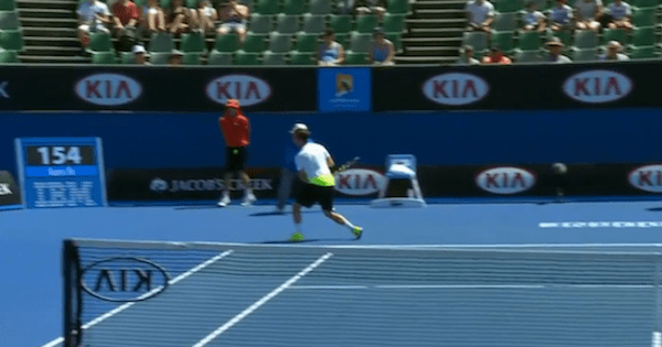 Ball Boy Takes a Tennis Serve to the Nuts