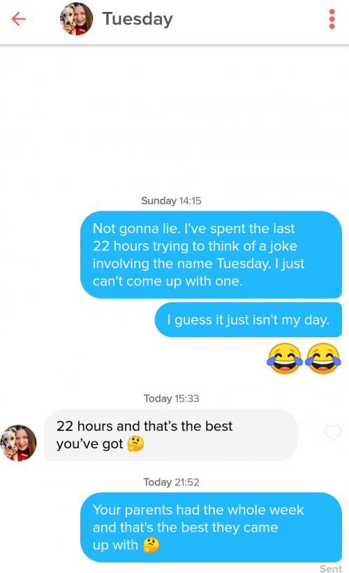 Tinder pick up lines from names