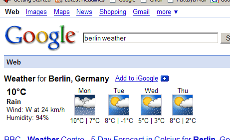 Google Weather 2006