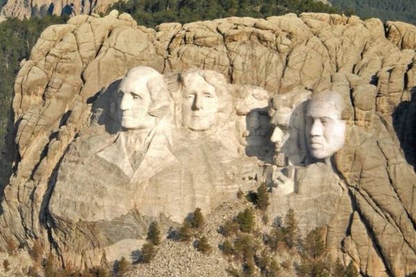 Dumb as Rocks: Kanye West Photoshops His Face on Mount Rushmore