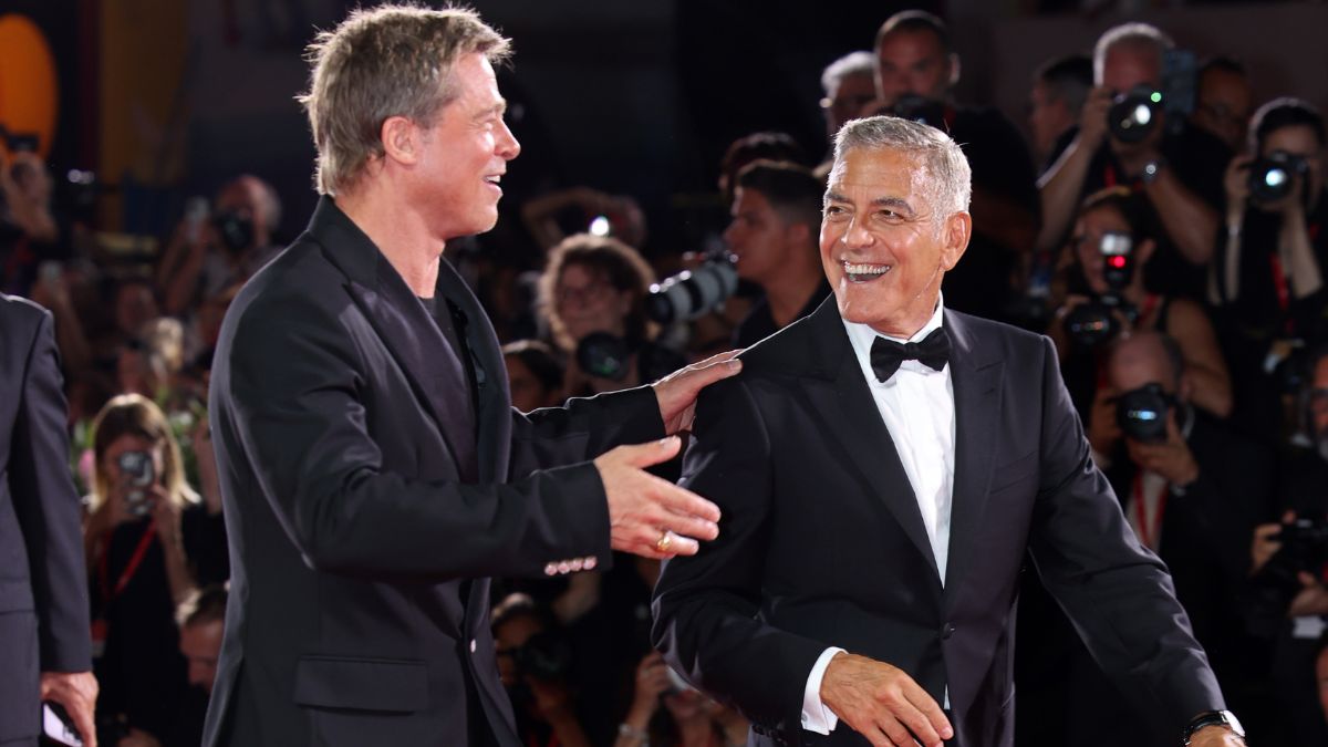 Brad Pitt & Clooney Dance at 'Wolfs' Premiere in Venice Video