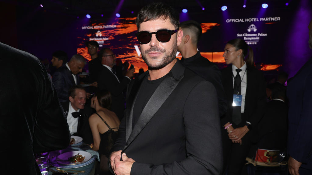 Zac Efron at the amfAR Gala Venezia 2024 on September 1, 2024 in Venice, Italy.