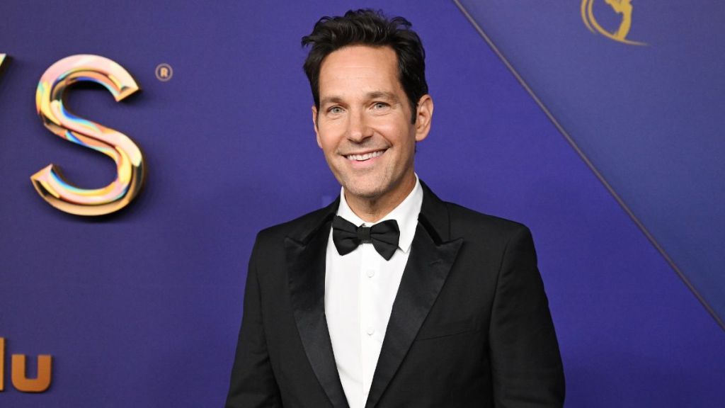 Paul Rudd, who helped voting students in Villanova University on election day, at the 76th Primetime Emmy Awards held at Peacock Theater on September 15, 2024 in Los Angeles, California.