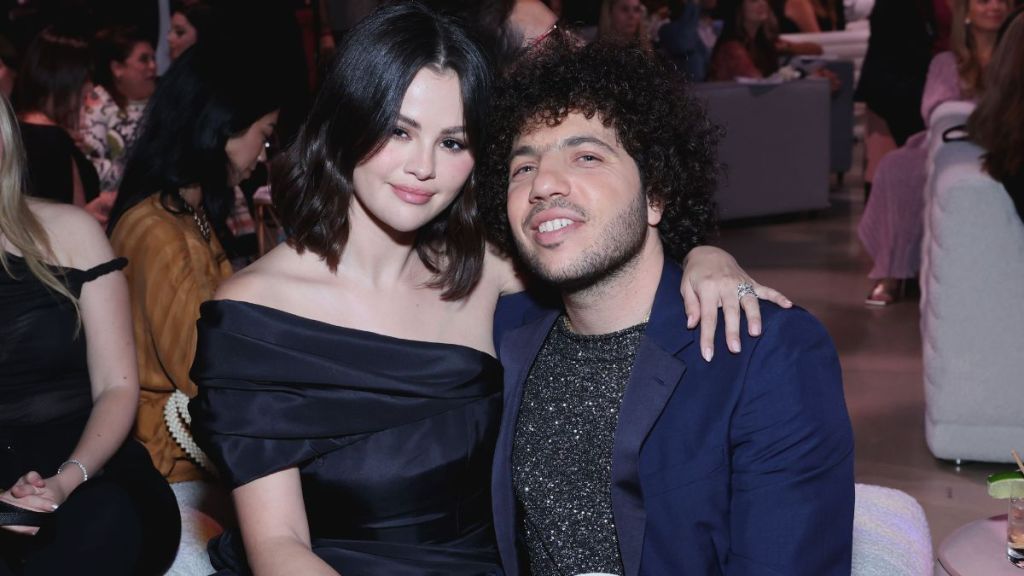 Selena Gomez and Benny Blanco attend the Second Annual Rare Impact Fund Benefit Supporting Youth Mental Health, hosted by Selena Gomez, at Nya Studios on October 24, 2024 in Los Angeles, California.