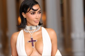 Kim Kardashian LCMA Art + Film Gala plunging gown Princess Diana jewelry