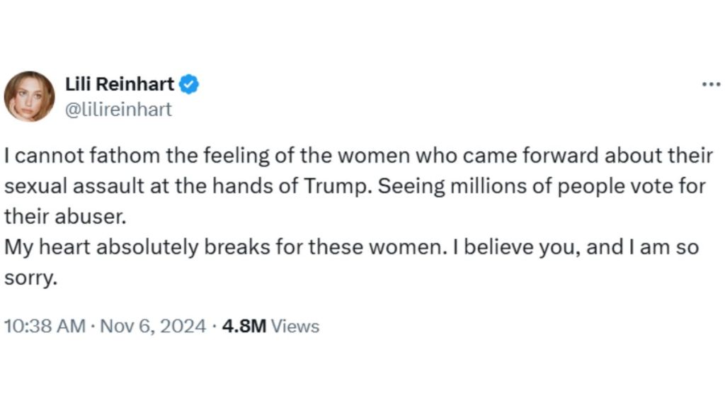 Lili Reinhart on Donald Trump