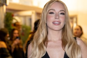 Lindsay Lohan Goes Bold in a Plunging Sheer Black Dress