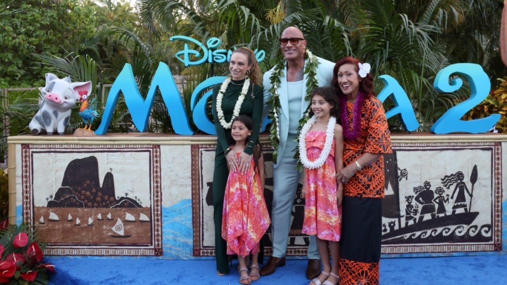 Dwayne Johnson Makes Rare Appearance With His Daughters at 'Moana 2' Premiere