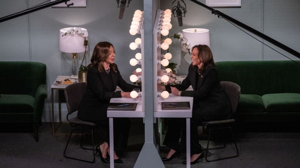 Maya Rudolph and Democratic Presidential nominee Vice President Kamala Harris appear on NBC's Saturday Night Live November 2, 2024 in New York City. With only days to go until Election Day, Vice President Kamala Harris is campaigning in battleground states along with making the appearance on SNL.