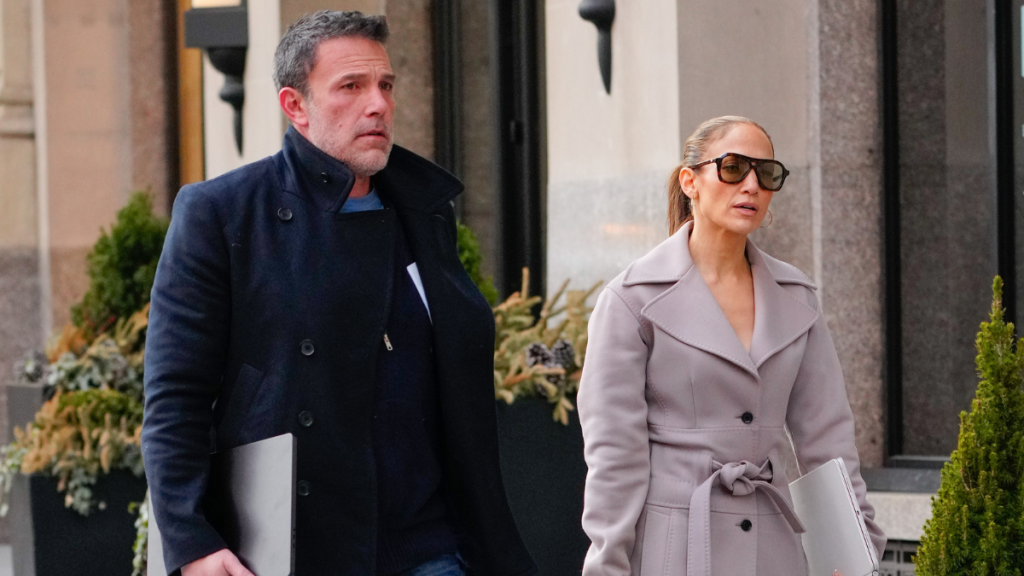 Ben Affleck and Jennifer Lopez are seen on March 29, 2024 in New York City.