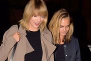 Taylor Swift and Cara Delevingne are seen in the West Village on September 27, 2016 in New York City.