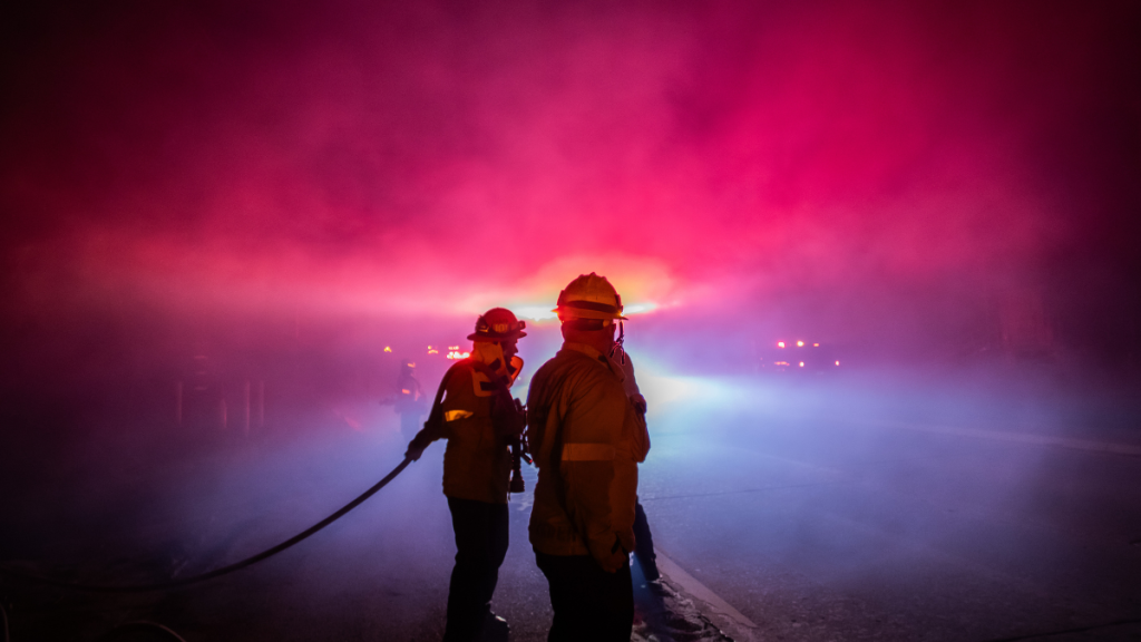 Malibu Franklin fire video sky color Pepperdine University students