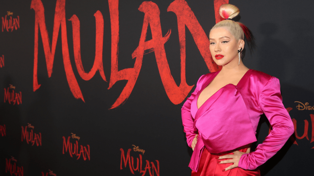 Christina Aguilera attends the World Premiere of Disney's 'MULAN' at the Dolby Theatre on March 09, 2020 in Hollywood, California.