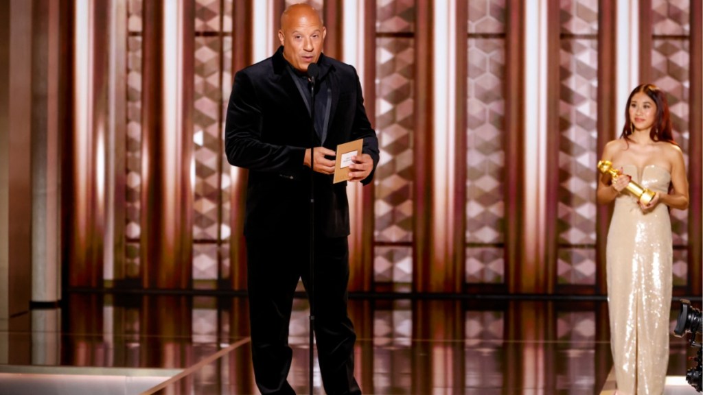 Vin Diesel playfully calls out Dwayne Johnson at the Golden Globe Awards