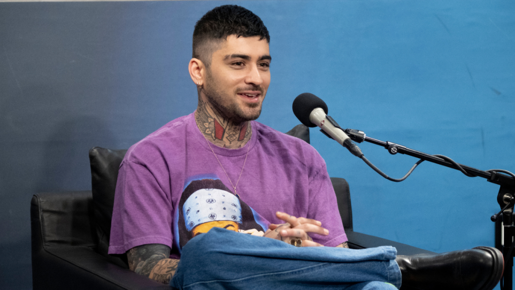 Zayn visits 'Hits 1' with Ryan Sampson and Nicole Ryan at the SiriusXM Studios the SiriusXM Studios on May 22, 2024 in New York City.