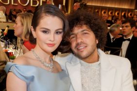 Selena Gomez, Benny Blanco during the 82nd Annual Golden Globes held at The Beverly Hilton on January 05, 2025 in Beverly Hills, California.