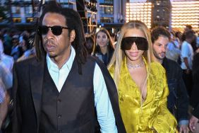 Jay-Z and Beyoncé arrive at the Louis Vuitton Menswear Spring/Summer 2024 show as part of Paris Fashion Week on June 20, 2023 in Paris, France.