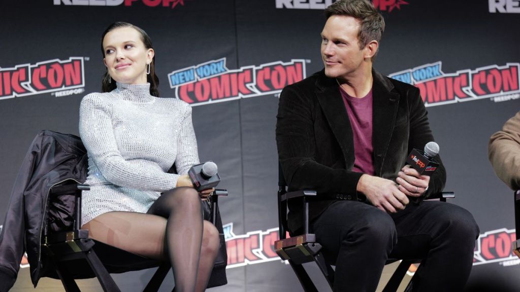 Chris Pratt Millie Bobby Brown skirt video