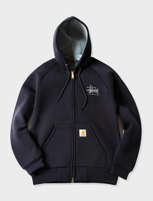 シルバー金具 STUSSY x carhatt ジャケット ネイビー - 通販 - cdn.nstt.fr